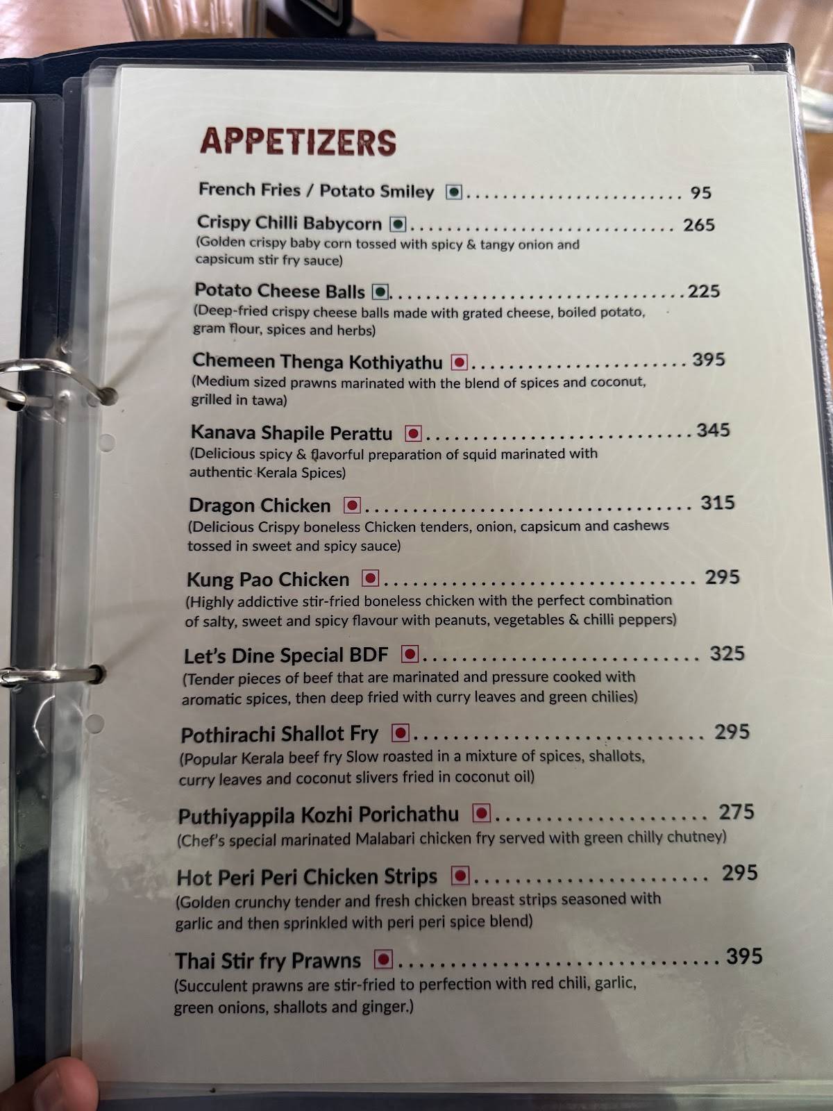 Let's Dine River view - Seafood Restaurant menu