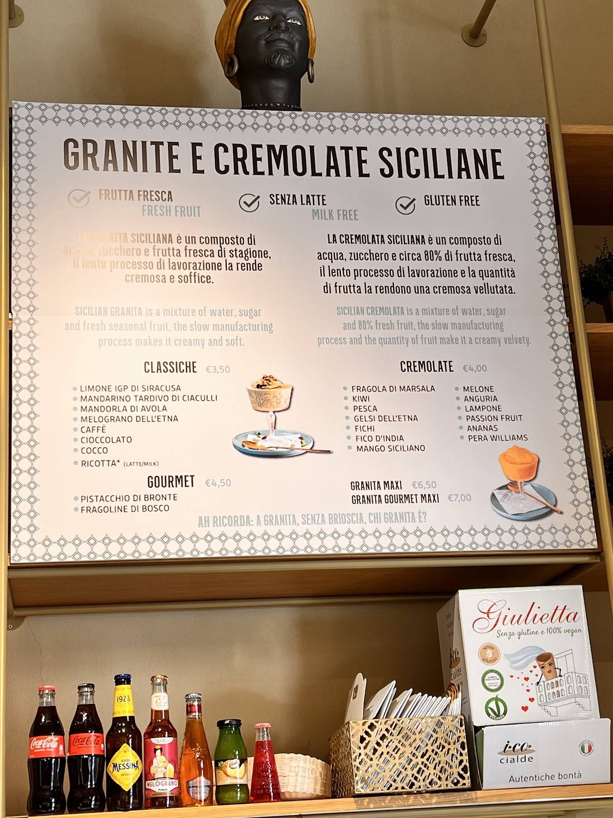 Menu di Levante Gelato Artigianale 