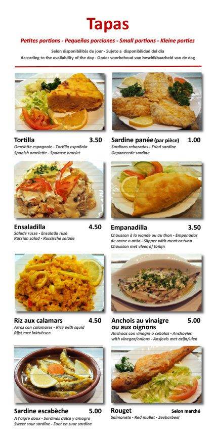 Menu de Chez Sam
