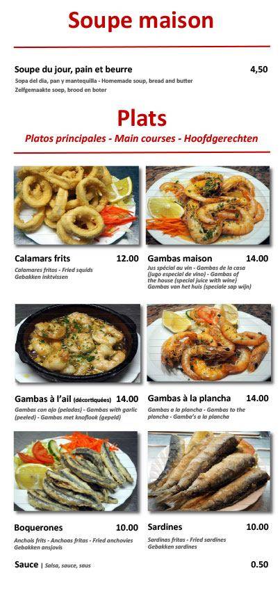 Menu de Chez Sam