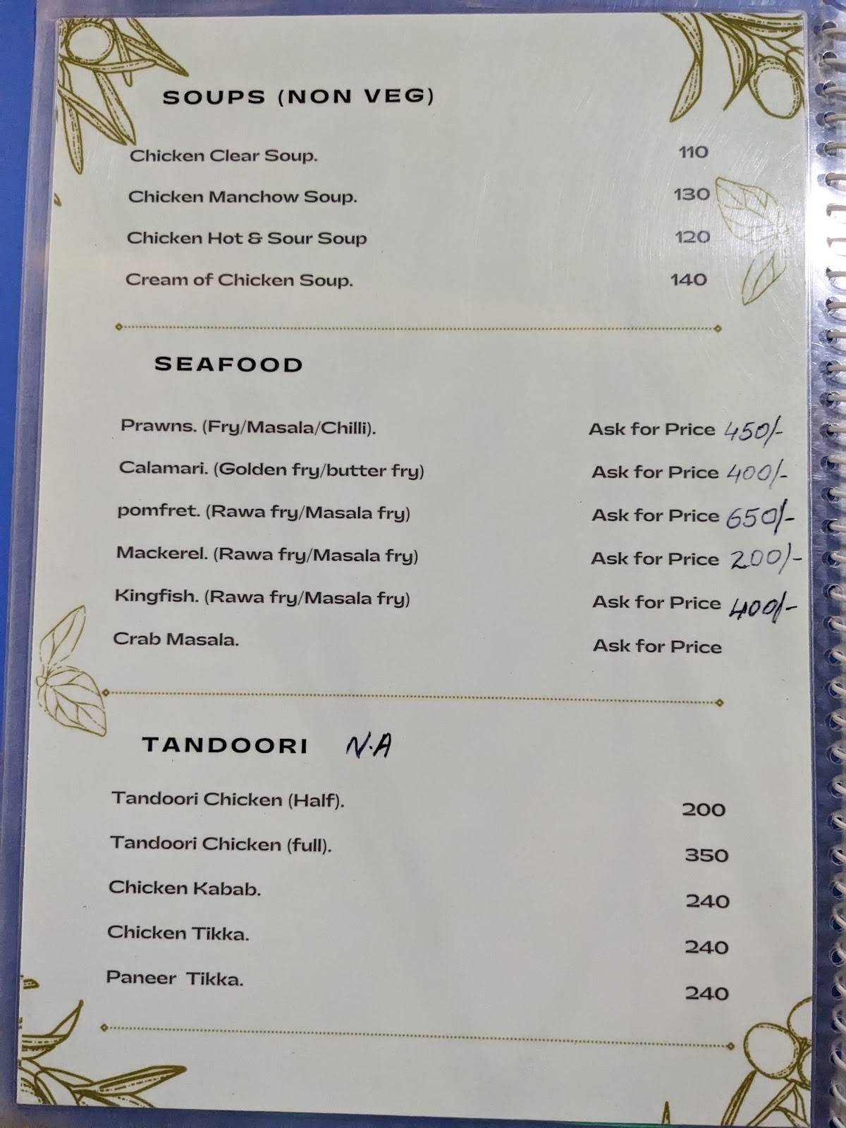 Little Spice menu