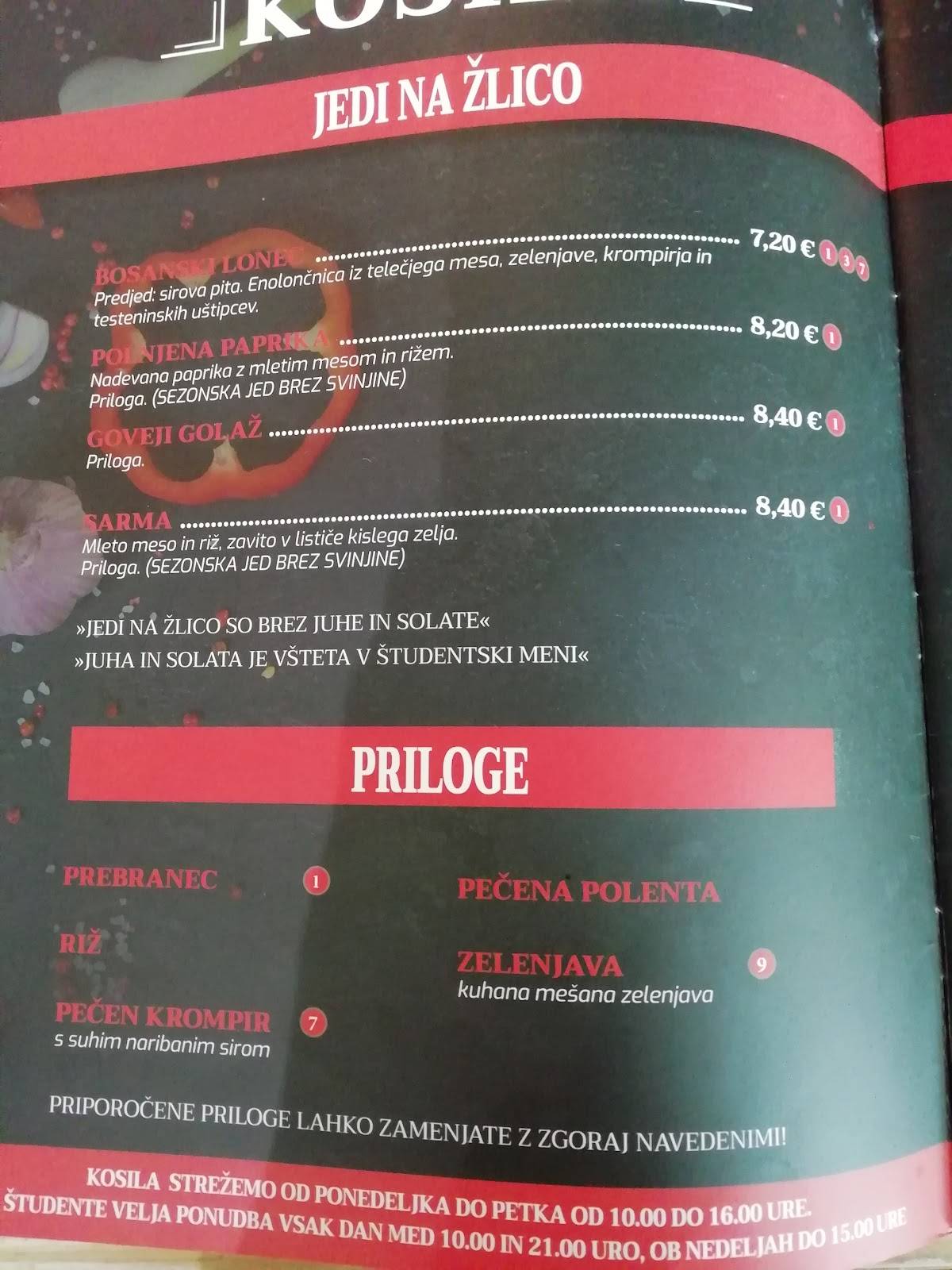 Menu di Balkan Express 