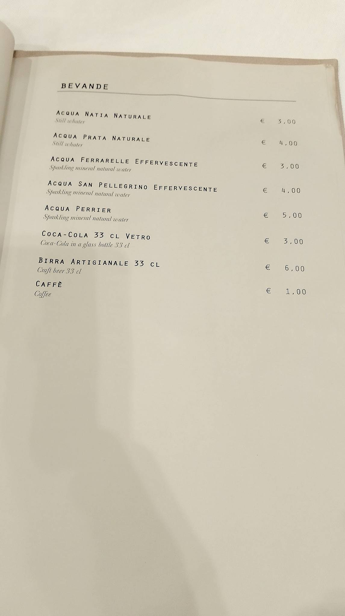 Menu di Locanda Battisti 