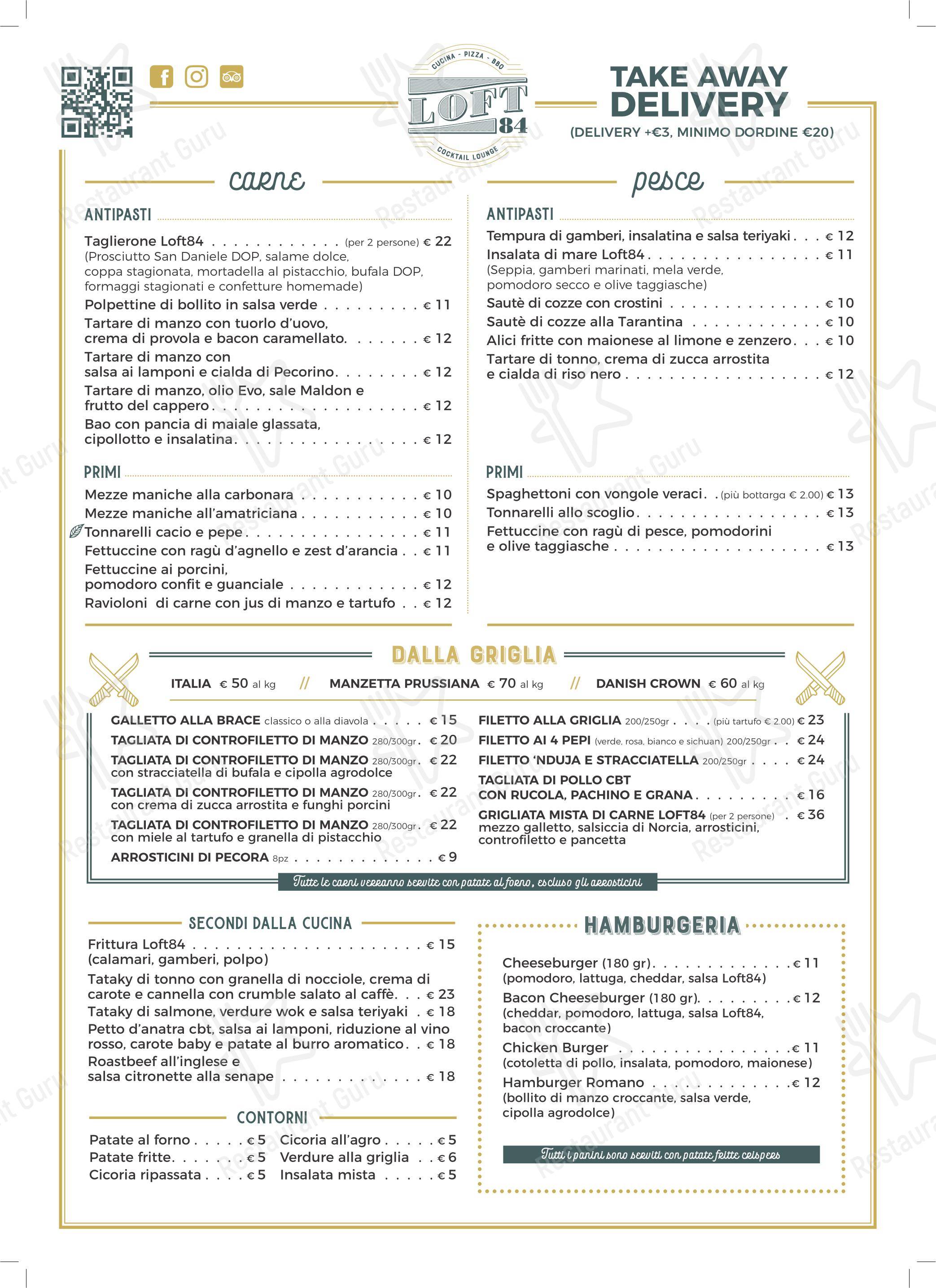 Menu di Loft84 Casal Palocco - 菜单
