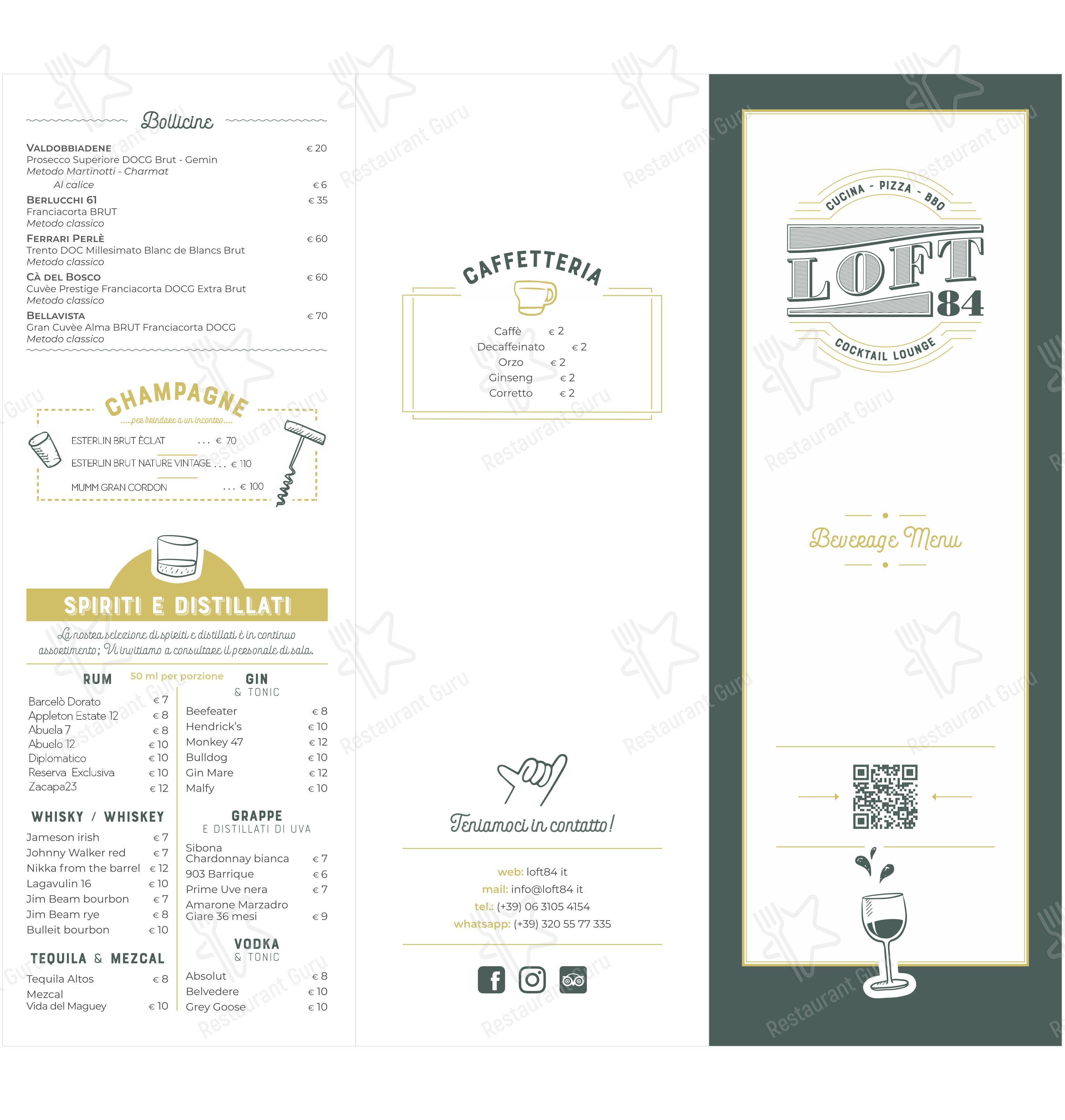 Loft84 Casal Palocco in Roma - Menu bar