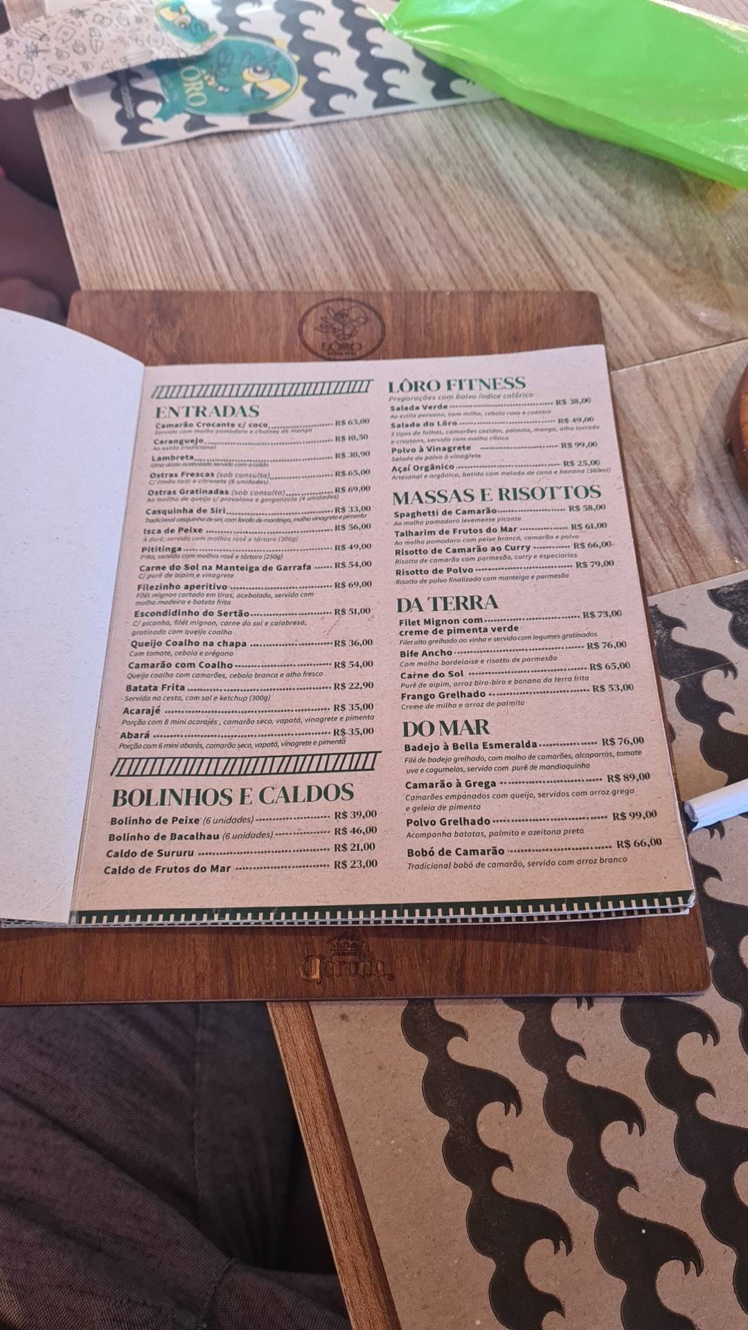 Lôro - Praia Do Forte cardápio
