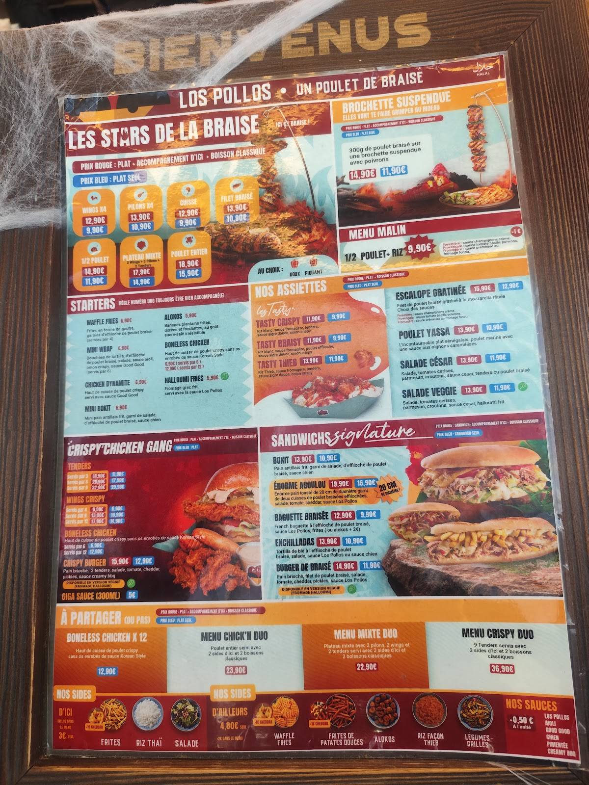 Menu de Los Pollos - Créteil Soleil