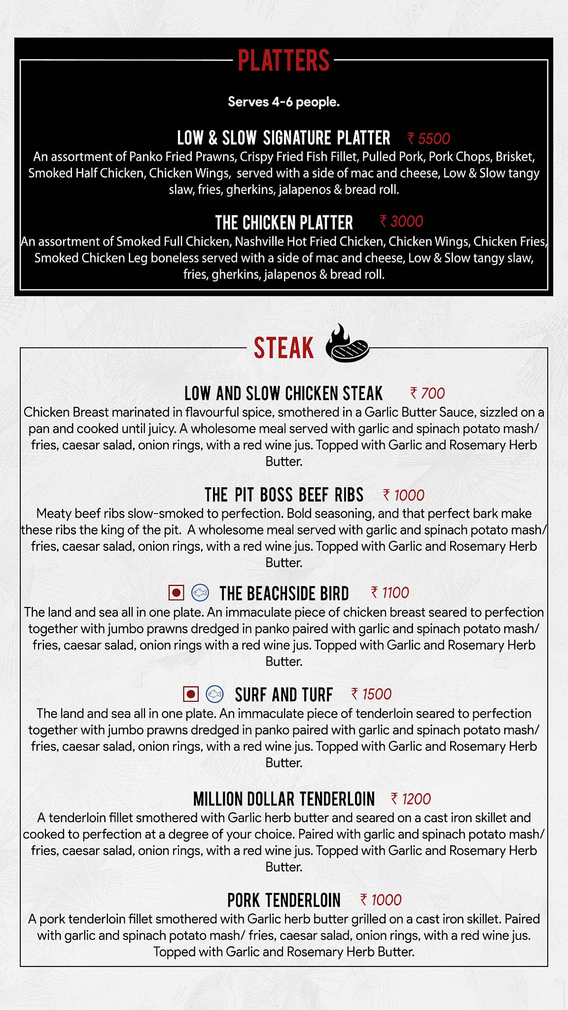 Low & Slow menu