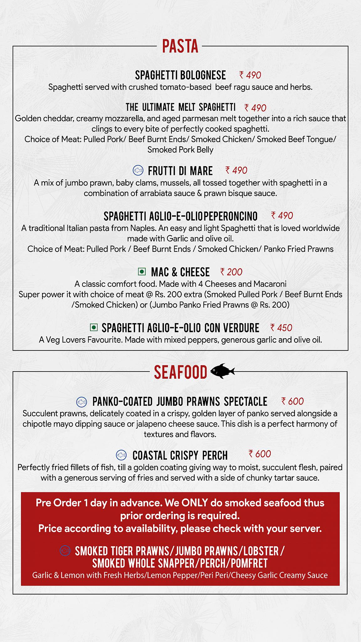 Low & Slow menu