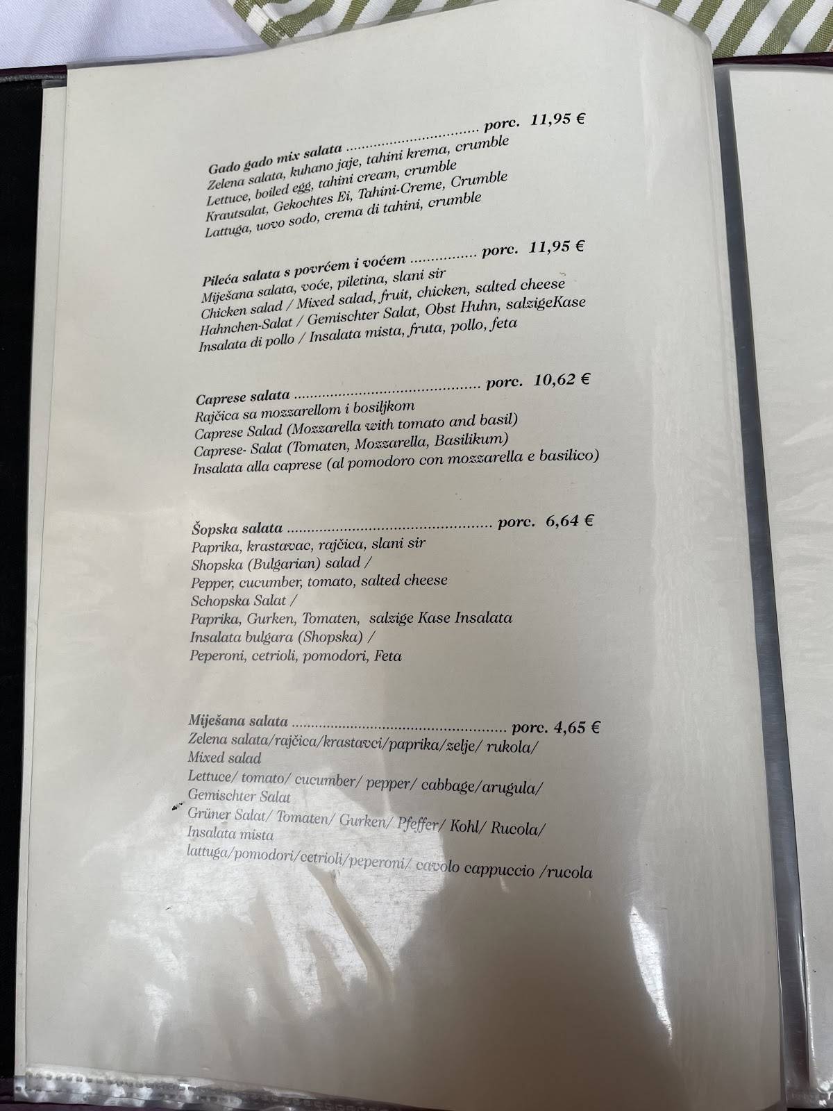 Menu di Loža 