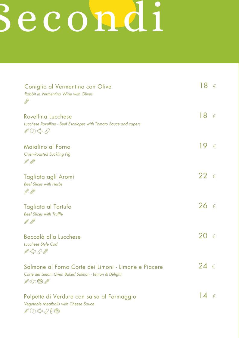 Menu di La Corte dei Limoni 