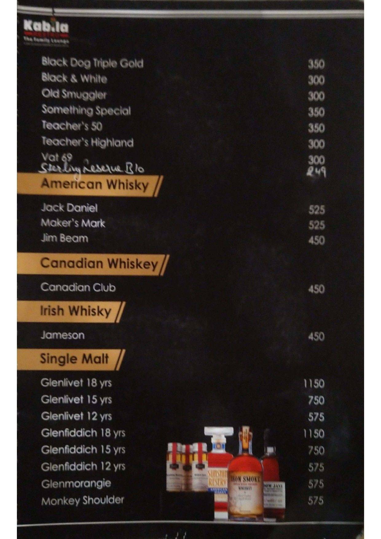 Kabila Restro menu