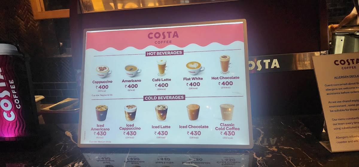 Starbucks Coffee menu
