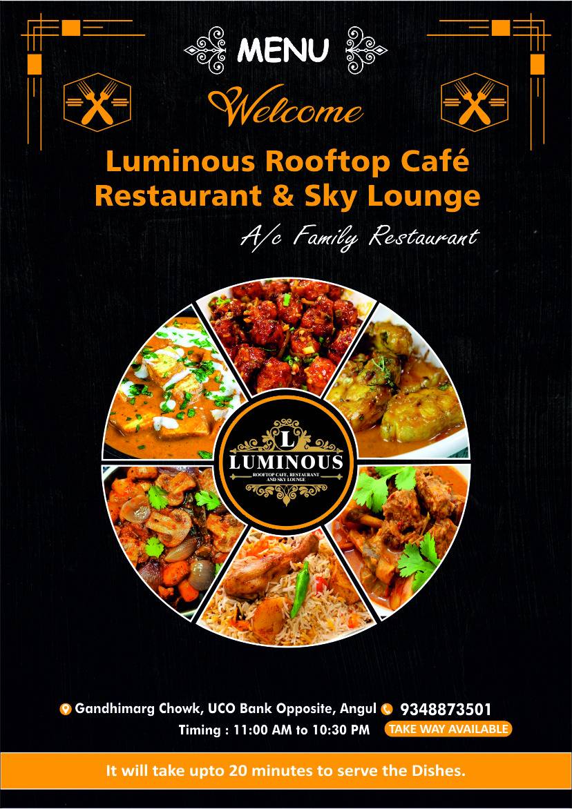 Luminous Rooftop Cafe Restaurant & Sky Lounge menu