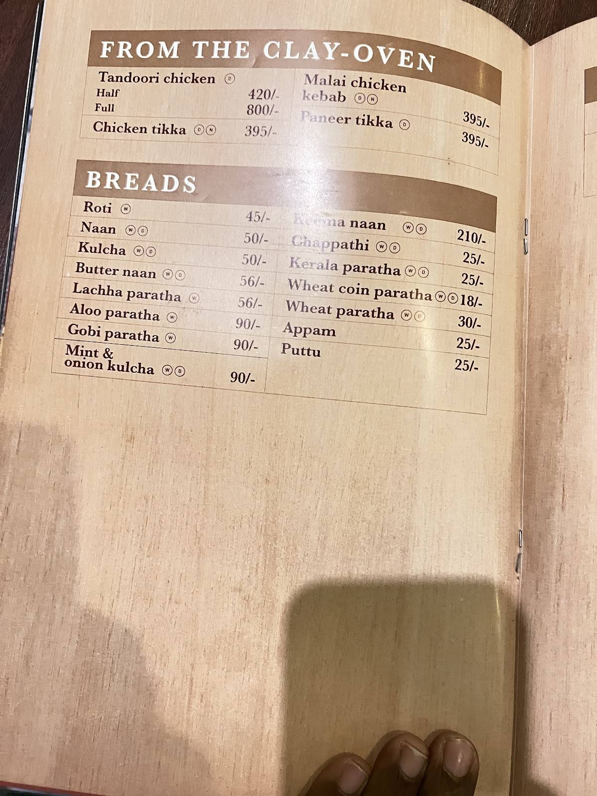 M Grill - Paragon Group menu