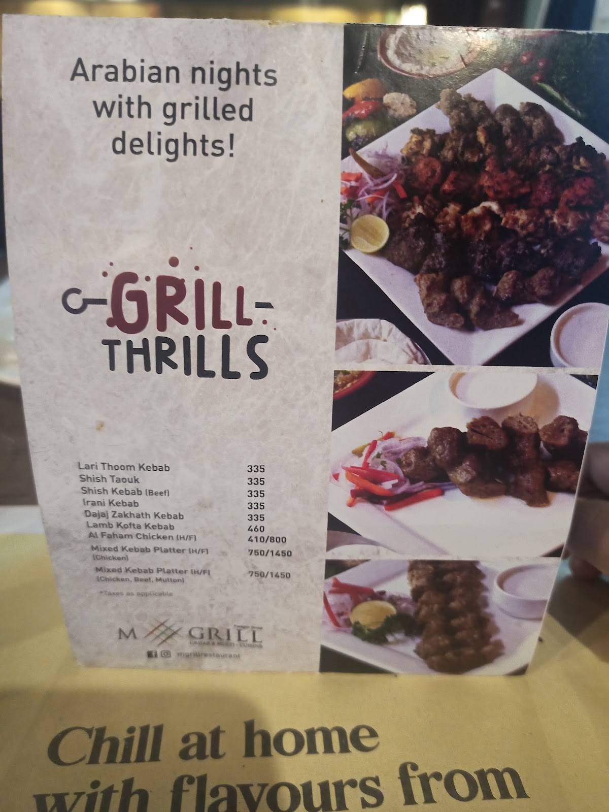 Menu at M Grill Paragon Group, Kozhikode