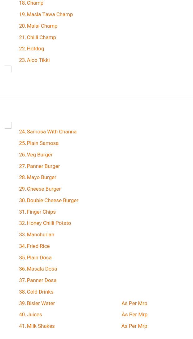 MAHAVIRA fast food and catering Serivce menu