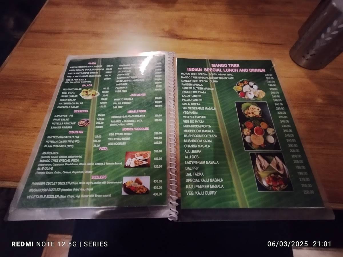 MANGO TREE RESTAURANT menu