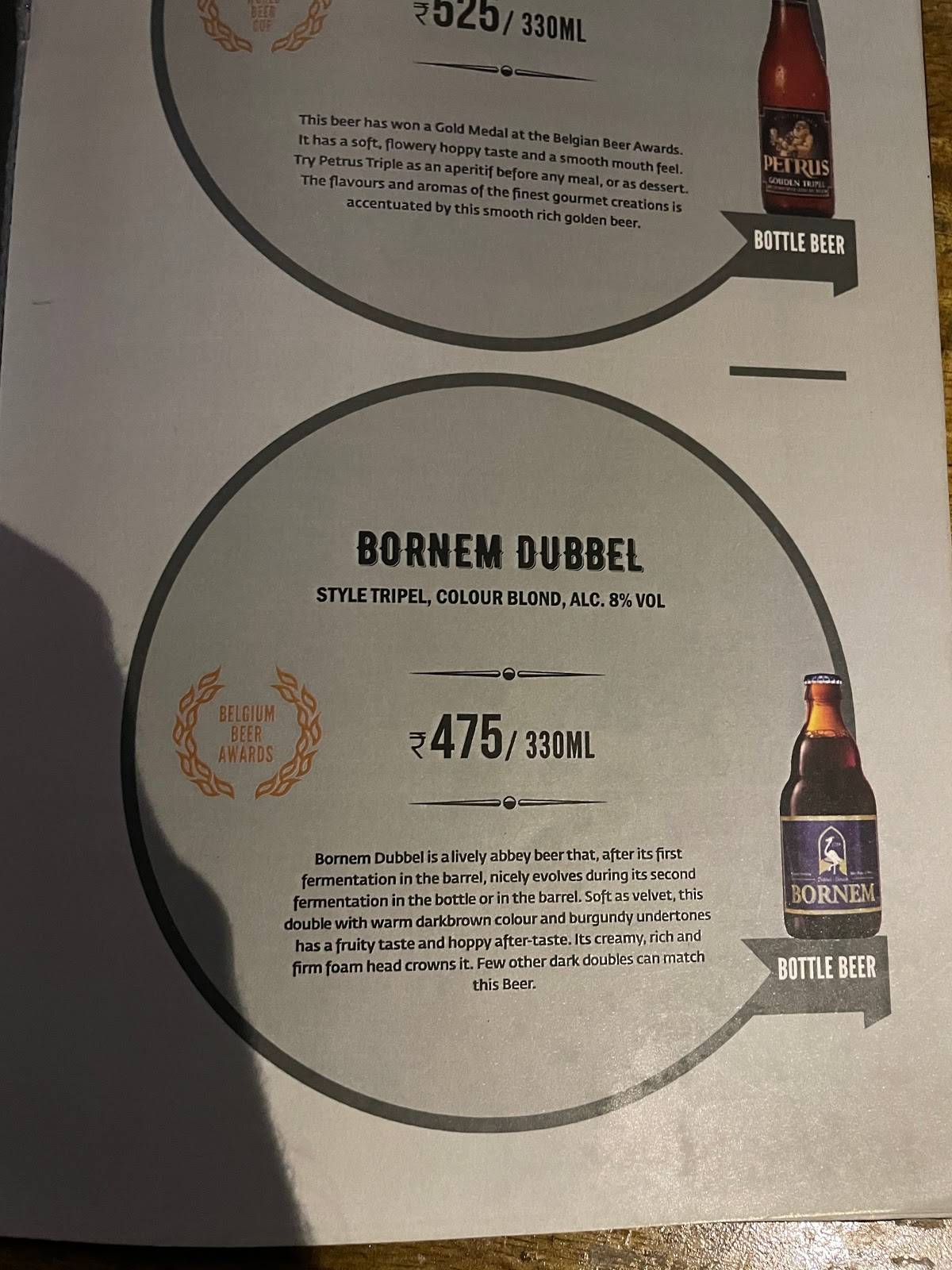 MOB - Belgium Beer House menu