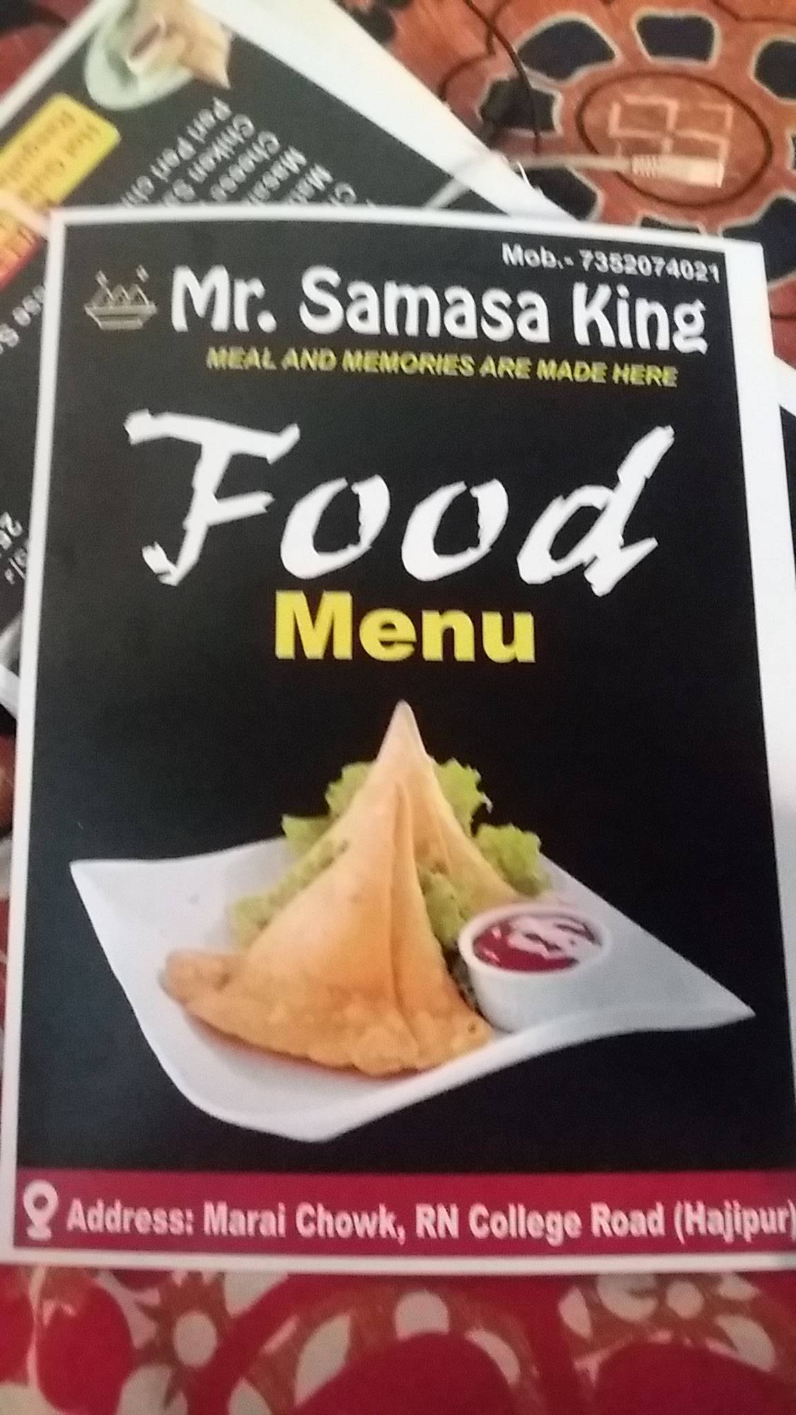 MR.SAMOSA KING menu