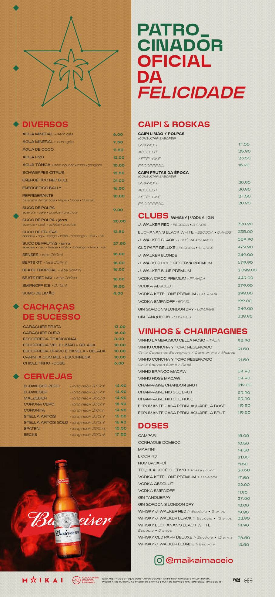 Choparia Maikai cardápio