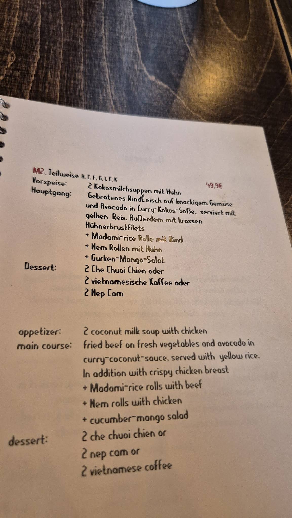 Menu de Madami - Mom's Viet Kitchen