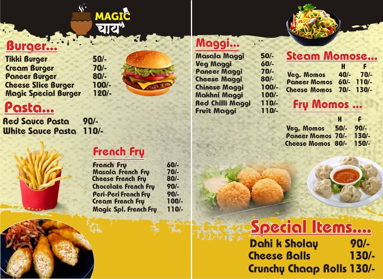 Magic Chai menu