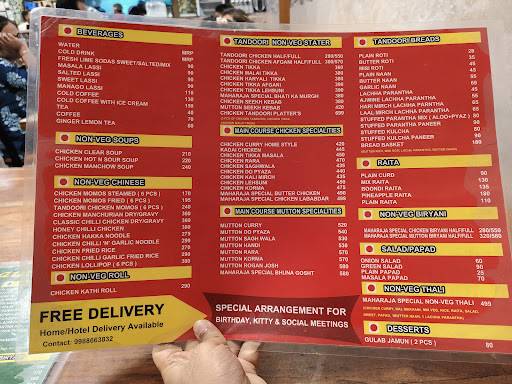 Maharaja Restaurant menu