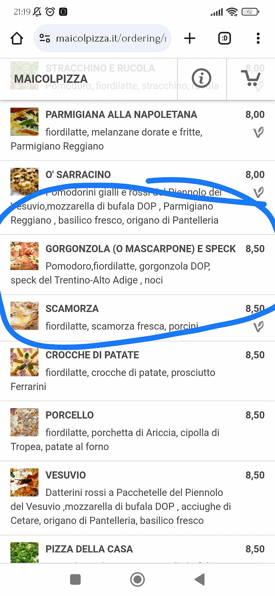 Menu di Maicol Pizza & Gastronomia