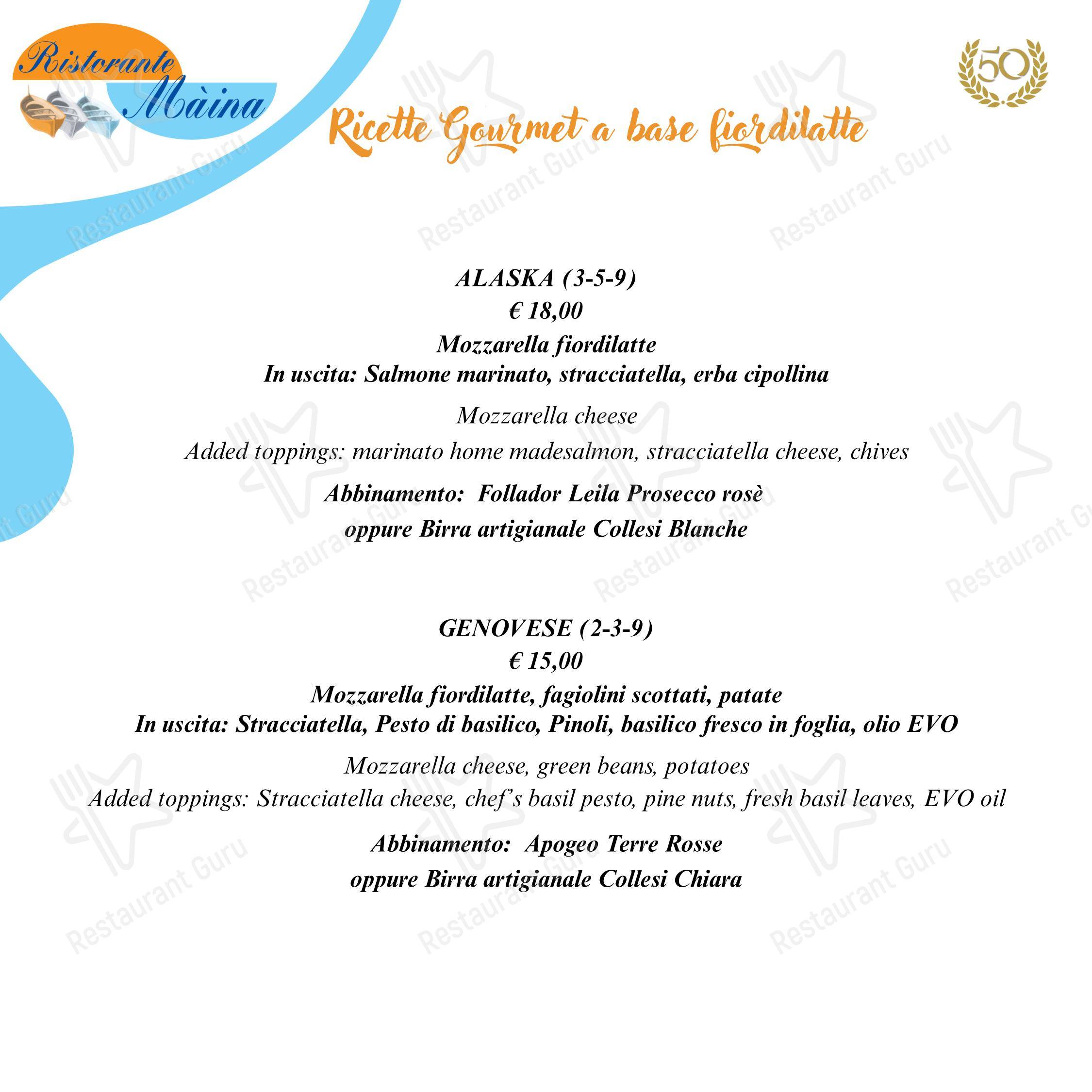 Menu di Bagni Olimpia - Ristorante Maina - Детское