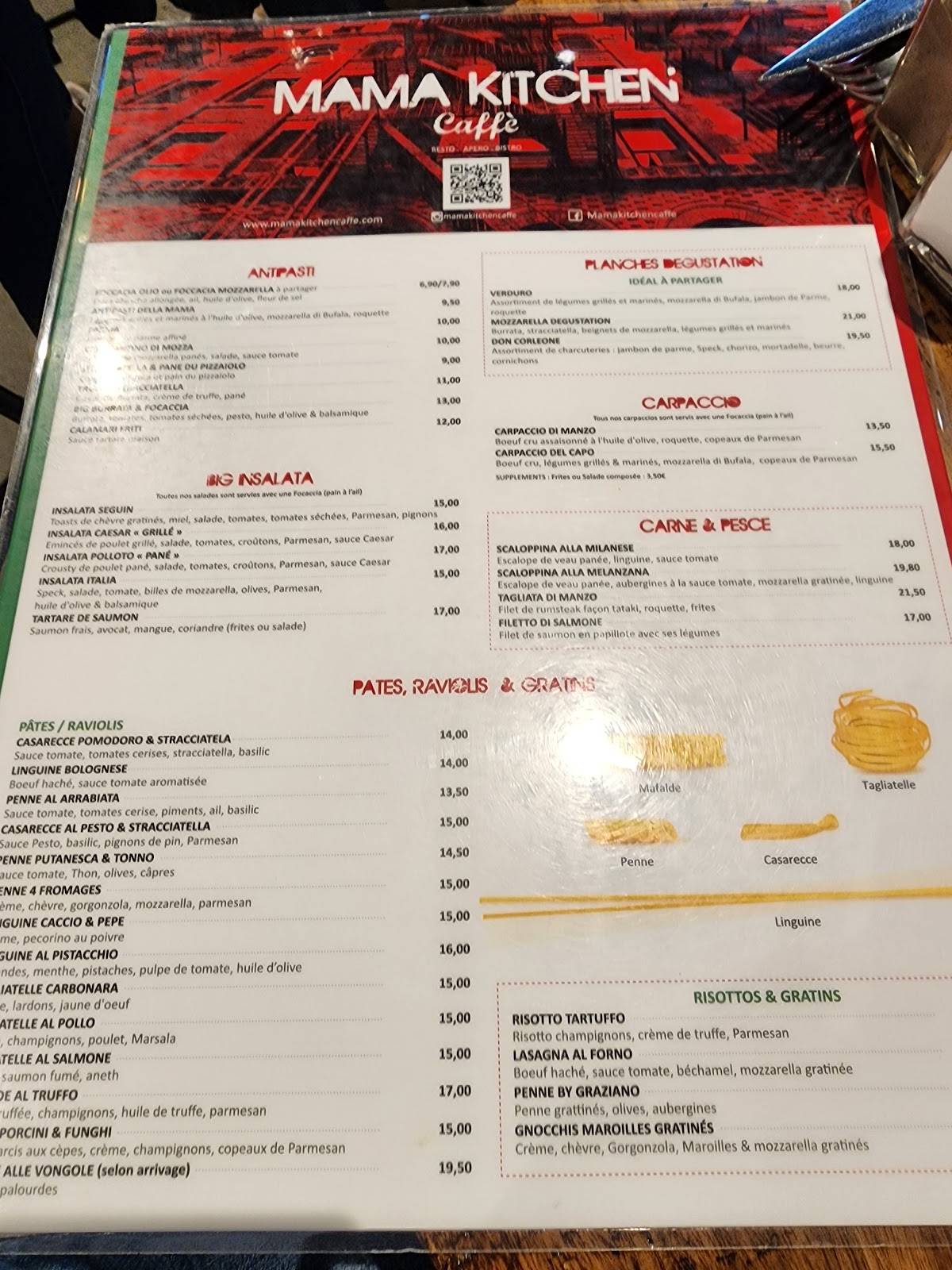 Menu de Mama Kitchen Caffè