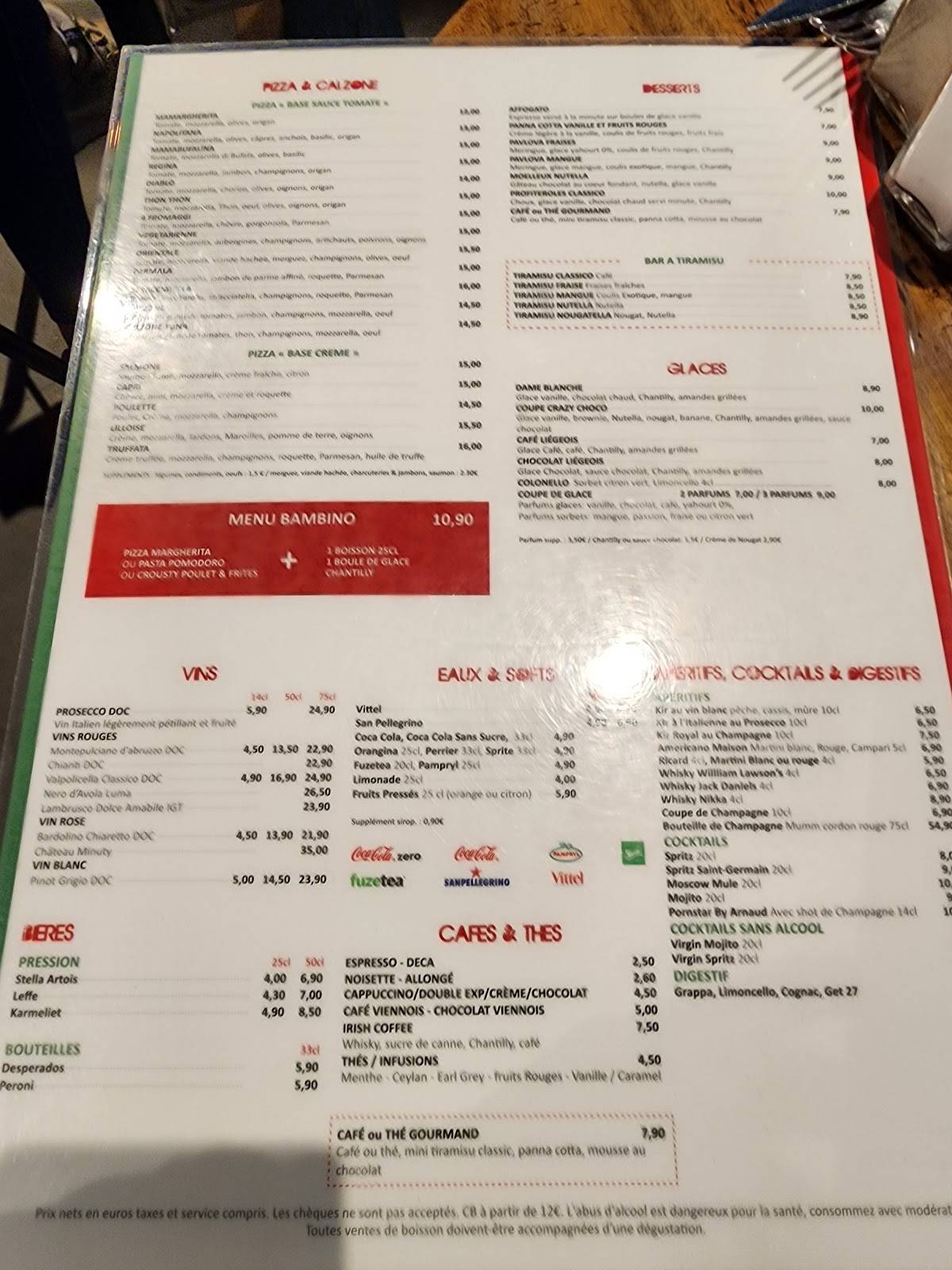 Menu de Mama Kitchen Caffè