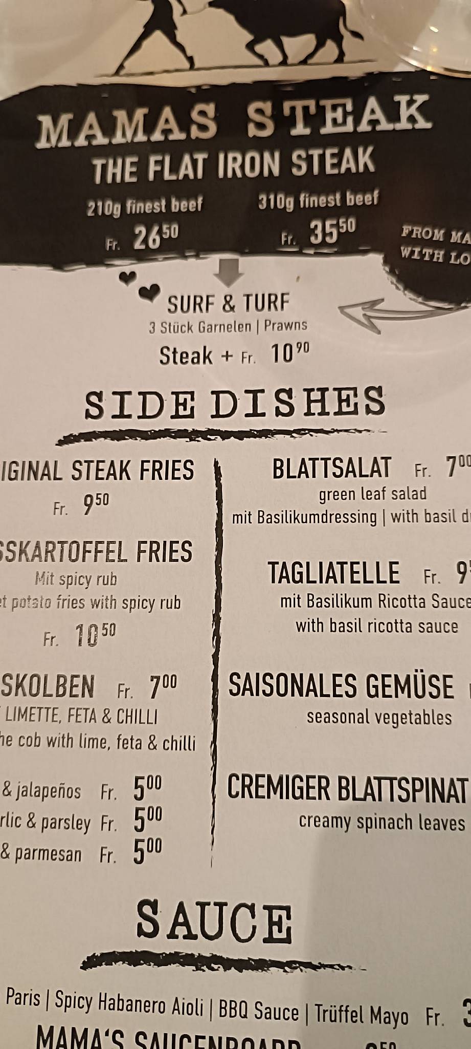 Menu di Yushu X American Burger & shake 