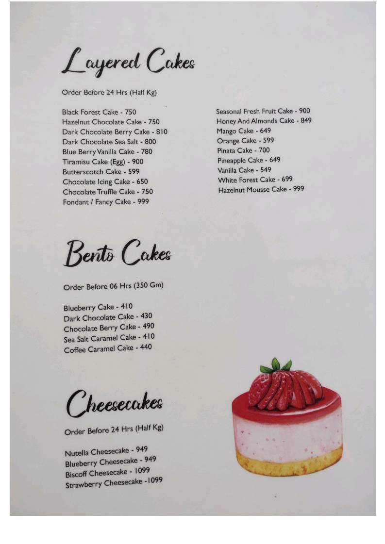 Mambo’s Bistro menu
