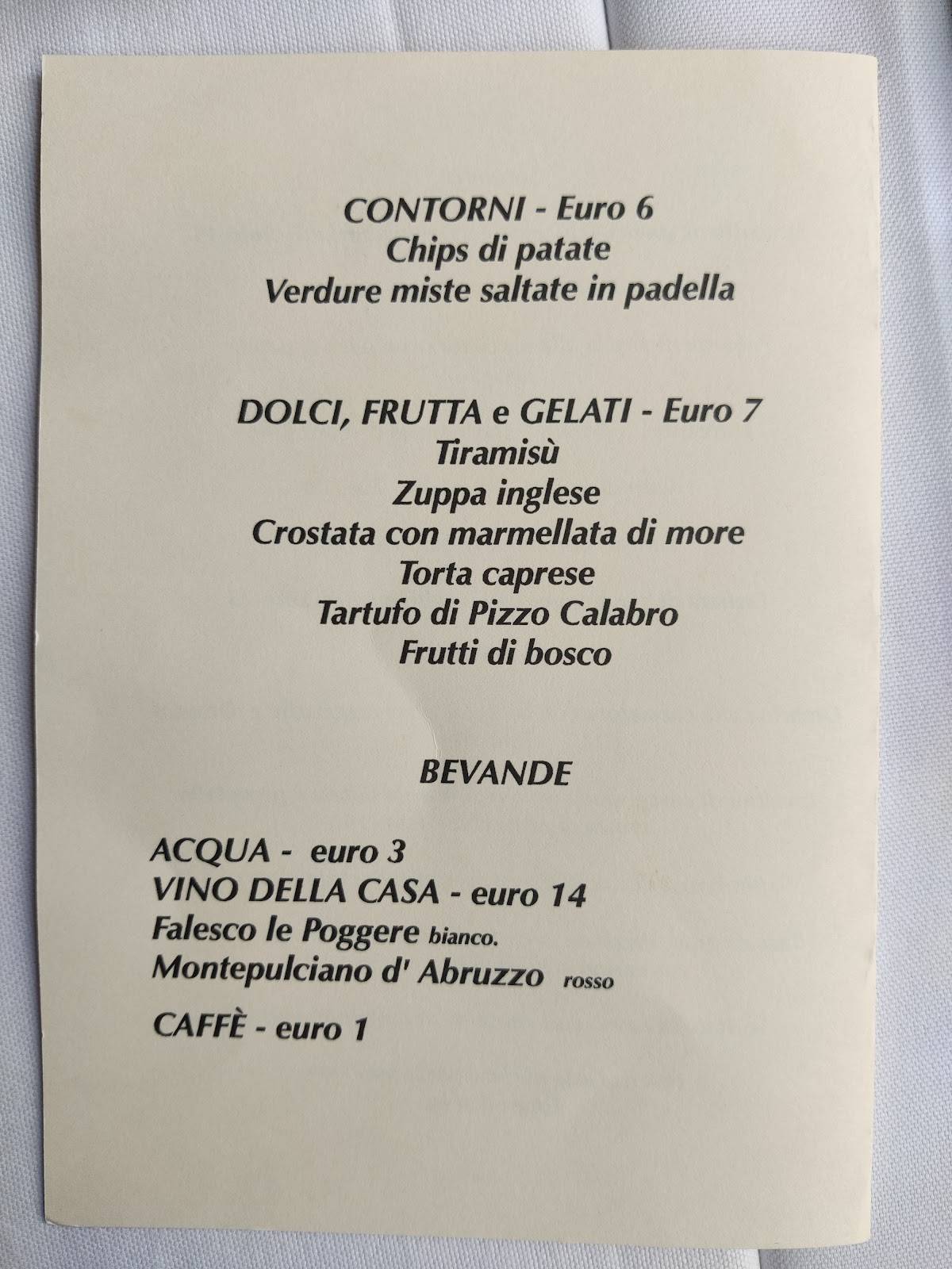 Menu di Mamma Angelina 