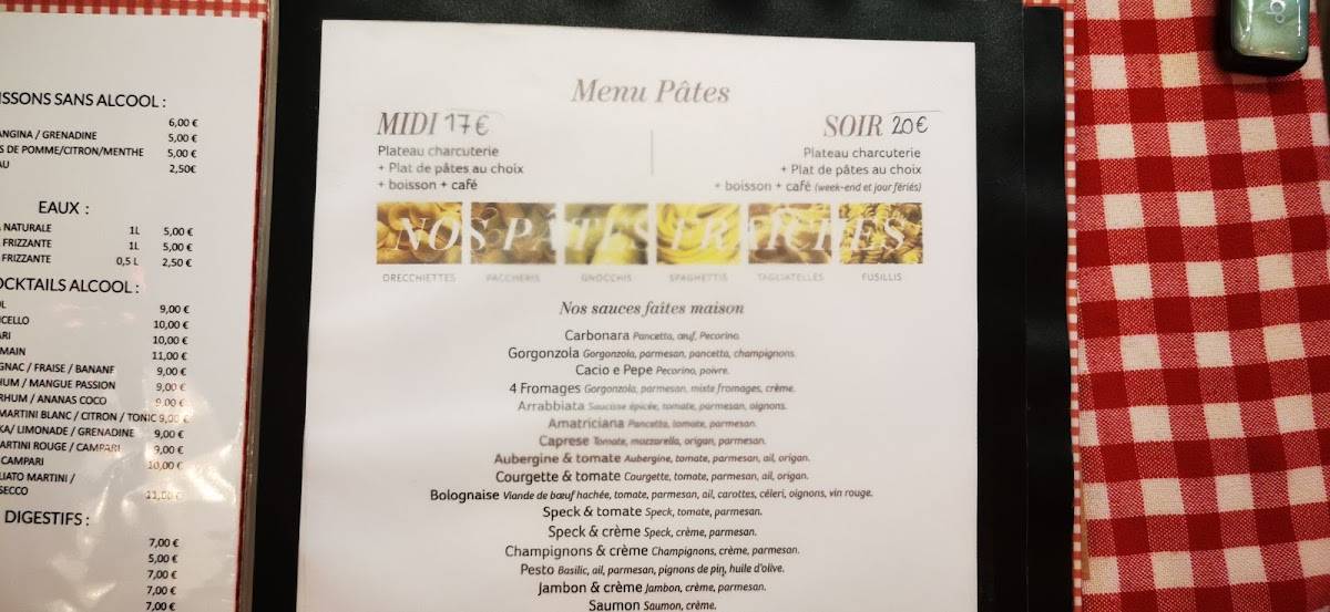 Menu de Mamma Mia Ristorante