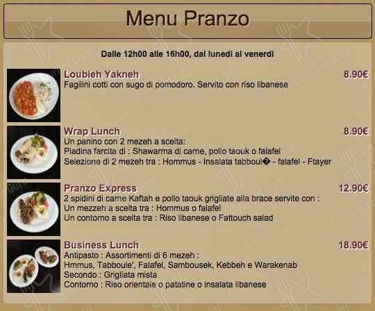 Menu di Mandaloun 