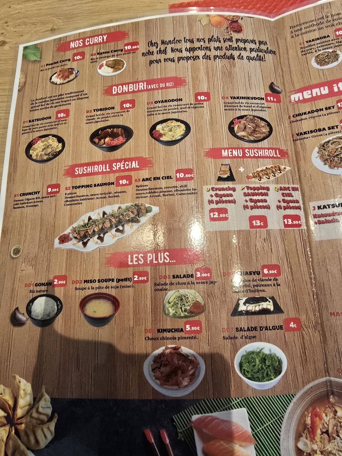 Menu de Mandoo