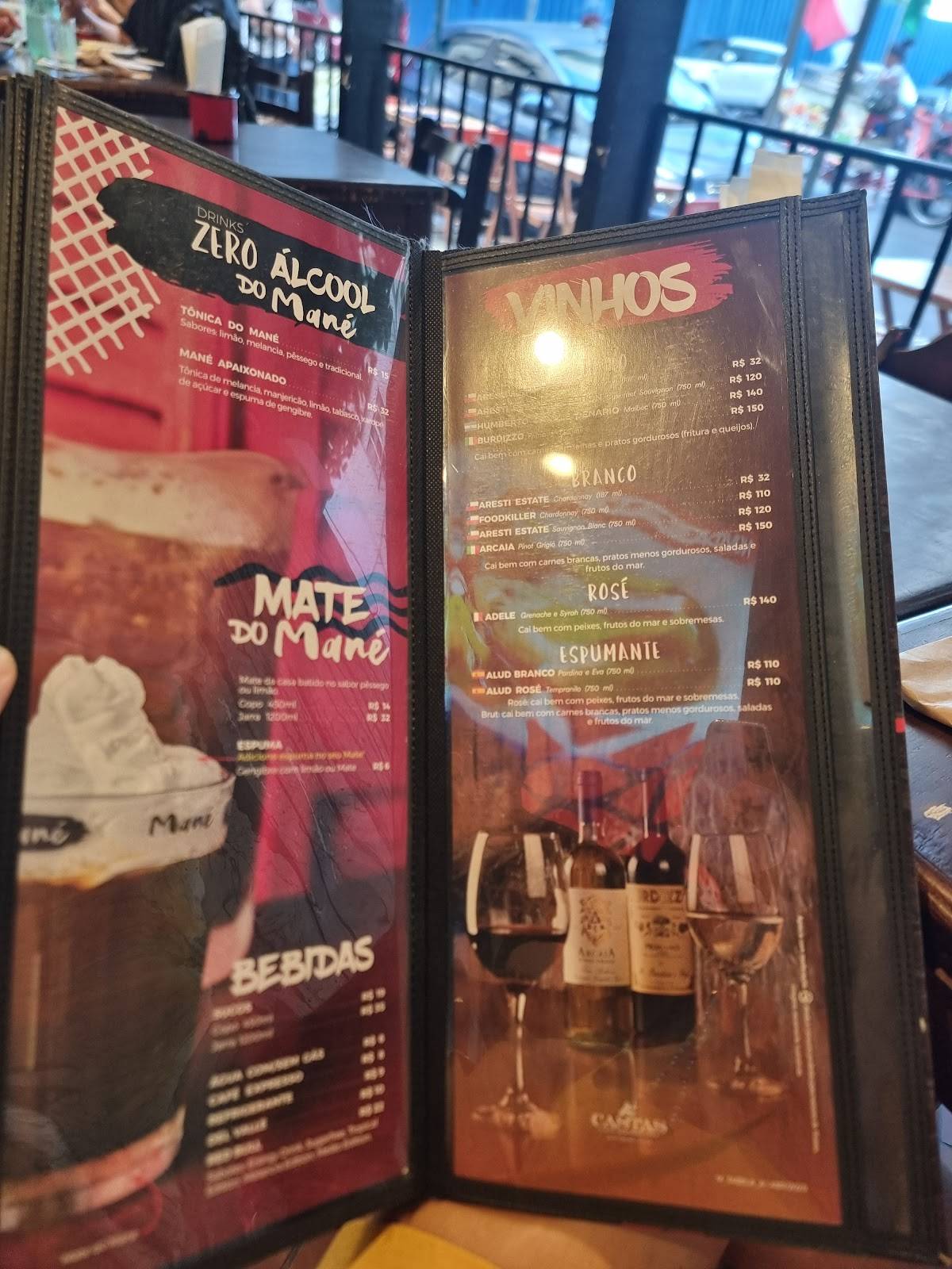 Mané Copacabana cardápio