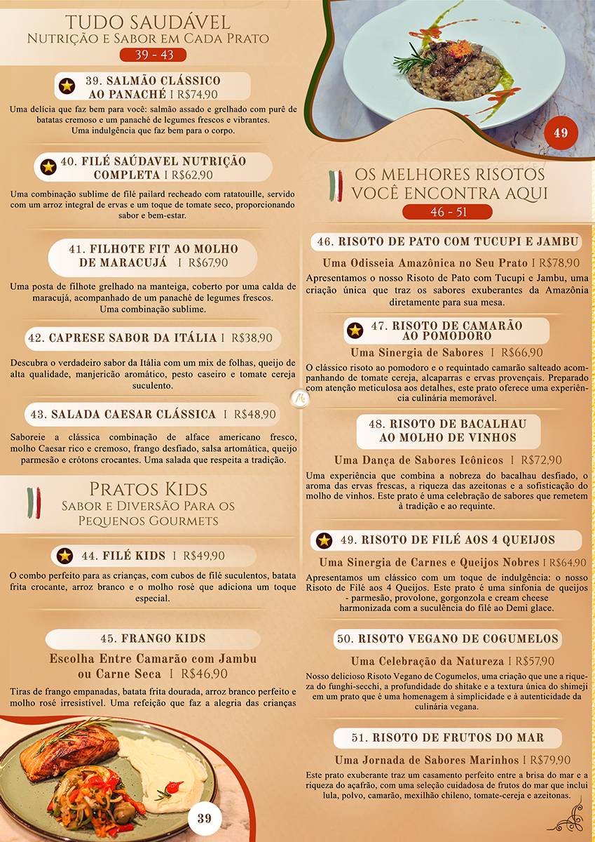 Manga Itália - Restaurante cardápio