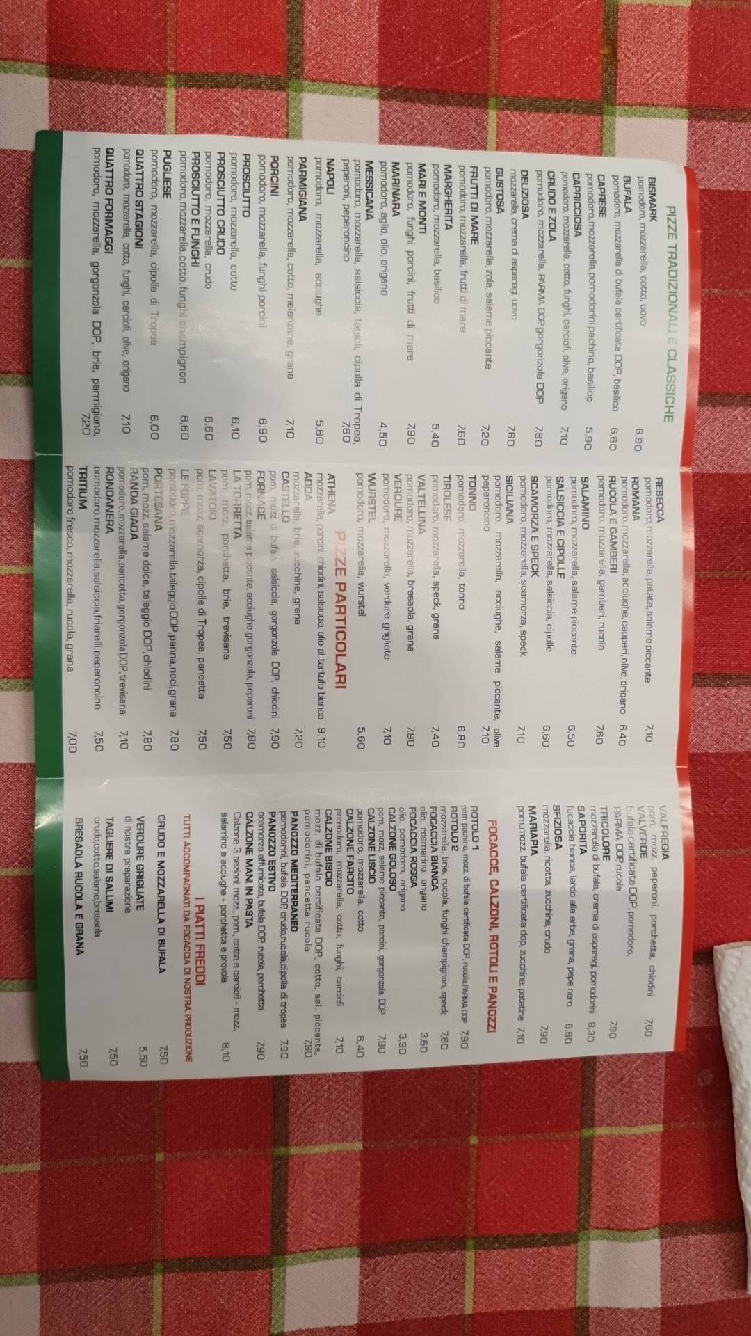 Menu de Mani in Pasta