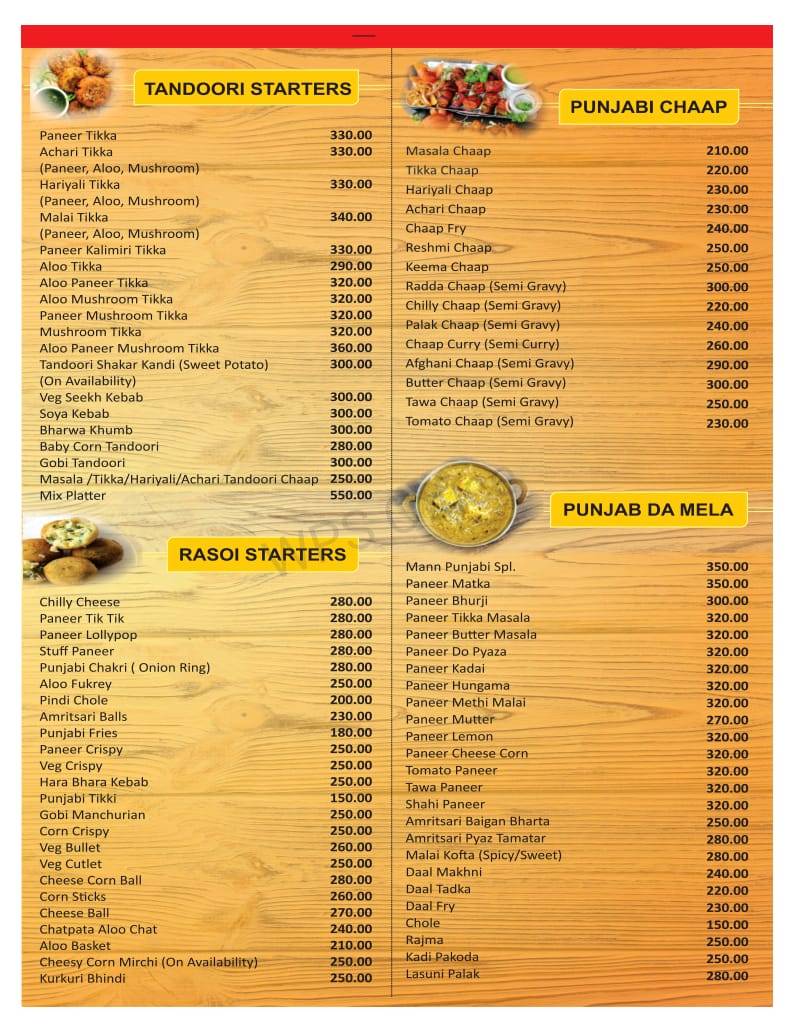 Mumbai Metro The Executive Hotel menu