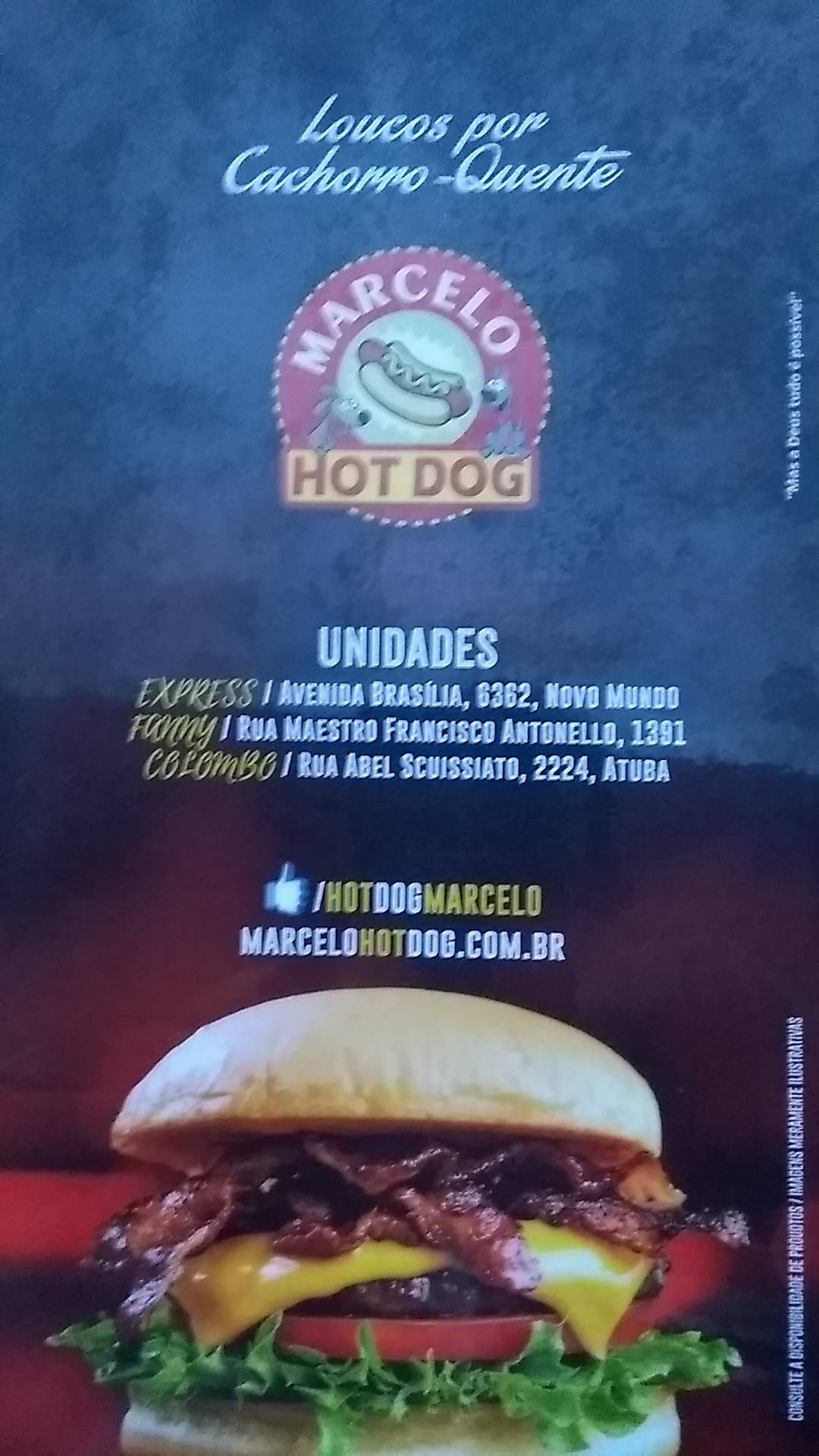 Marcelo Hot Dog Colombo cardápio