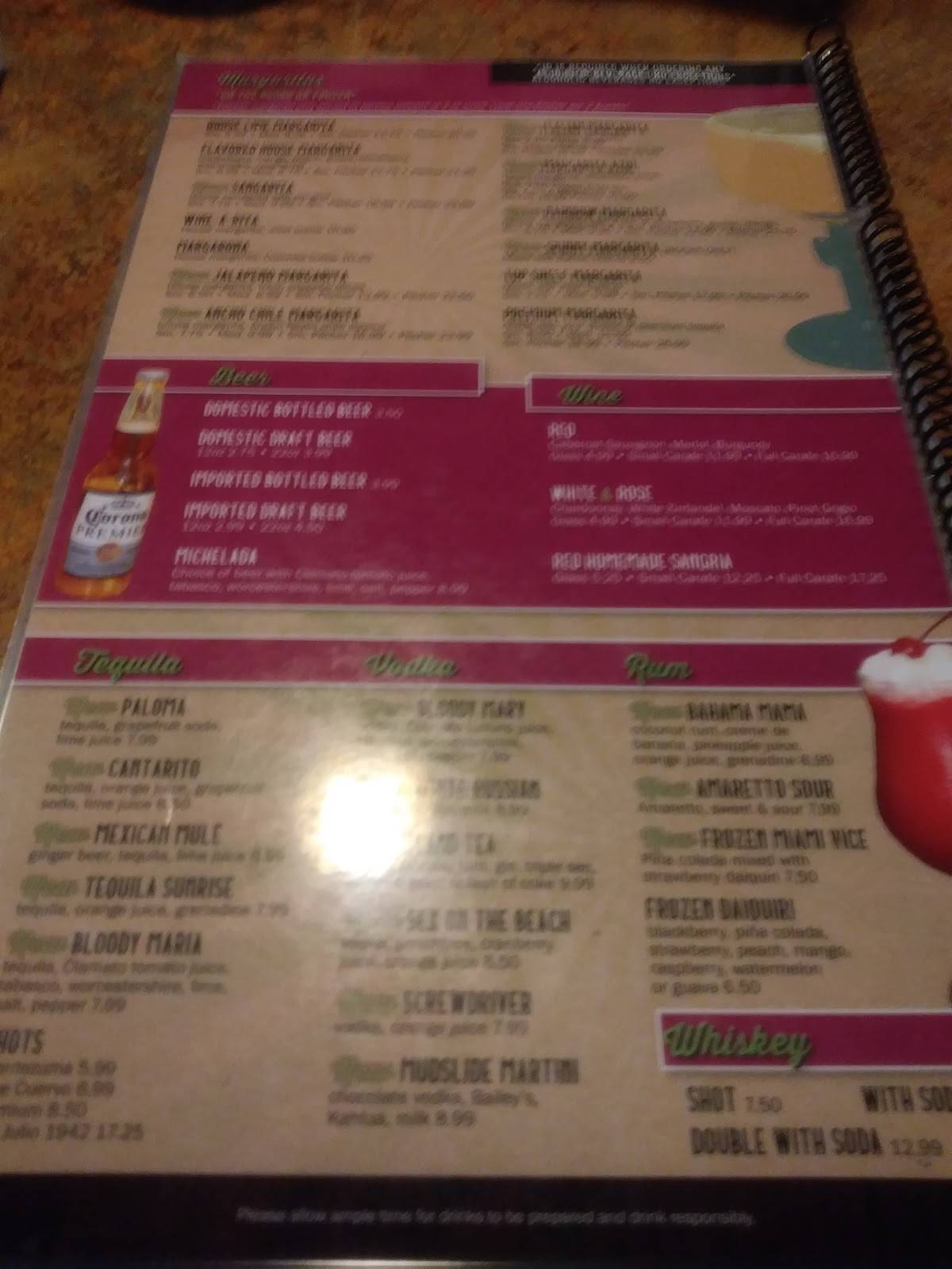 Menu at Margarita House Mt. Juliet restaurant, Mount Juliet
