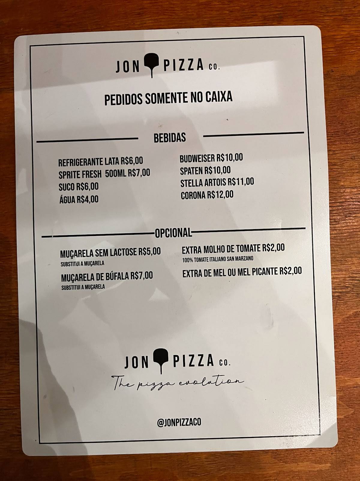 Jon Pizza Co. cardápio