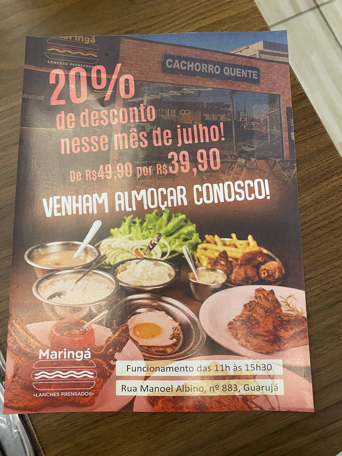 Hot Dogs e Burguers no Guaruja Maringa Lanches cardápio