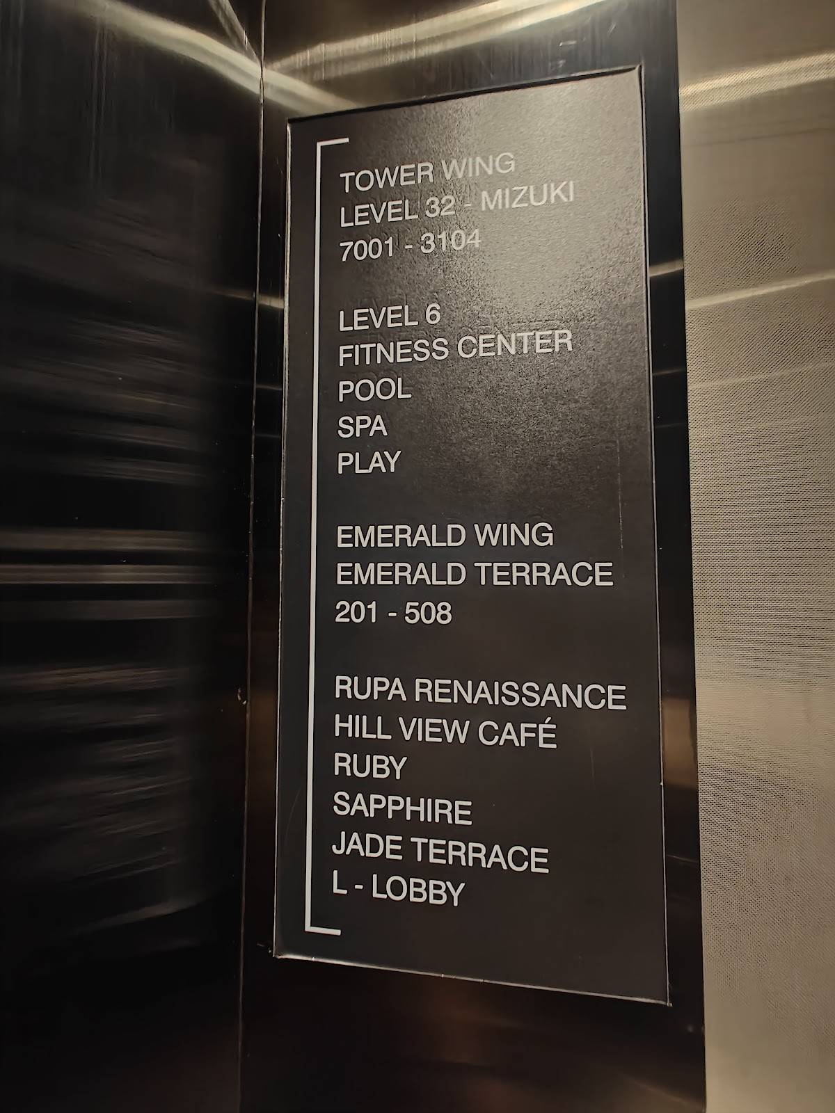 Hill View Cafe - Marriott Executive Apartments menu