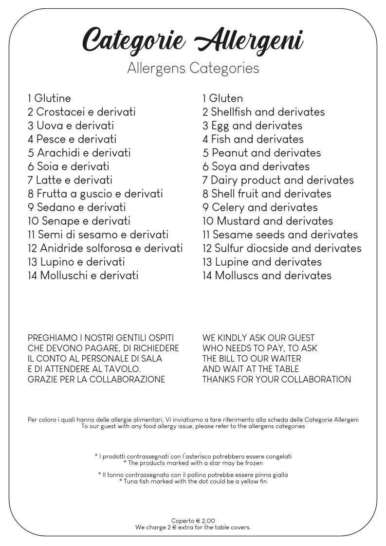 Menu di Le Isole Ristorante 