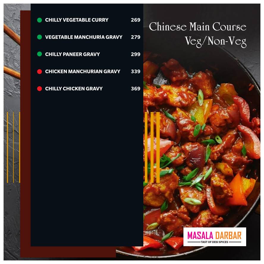 Masala Darbar menu