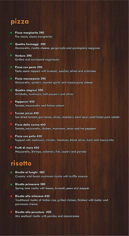 Mascarpone Cafe menu